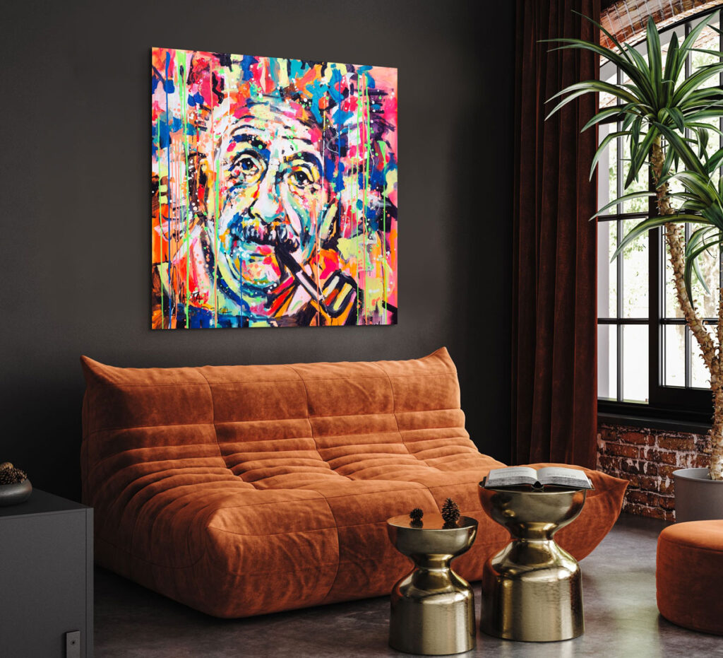 Marta Zawadzka d29 Albert Einstein 120x120cm 47.2×47.2in b