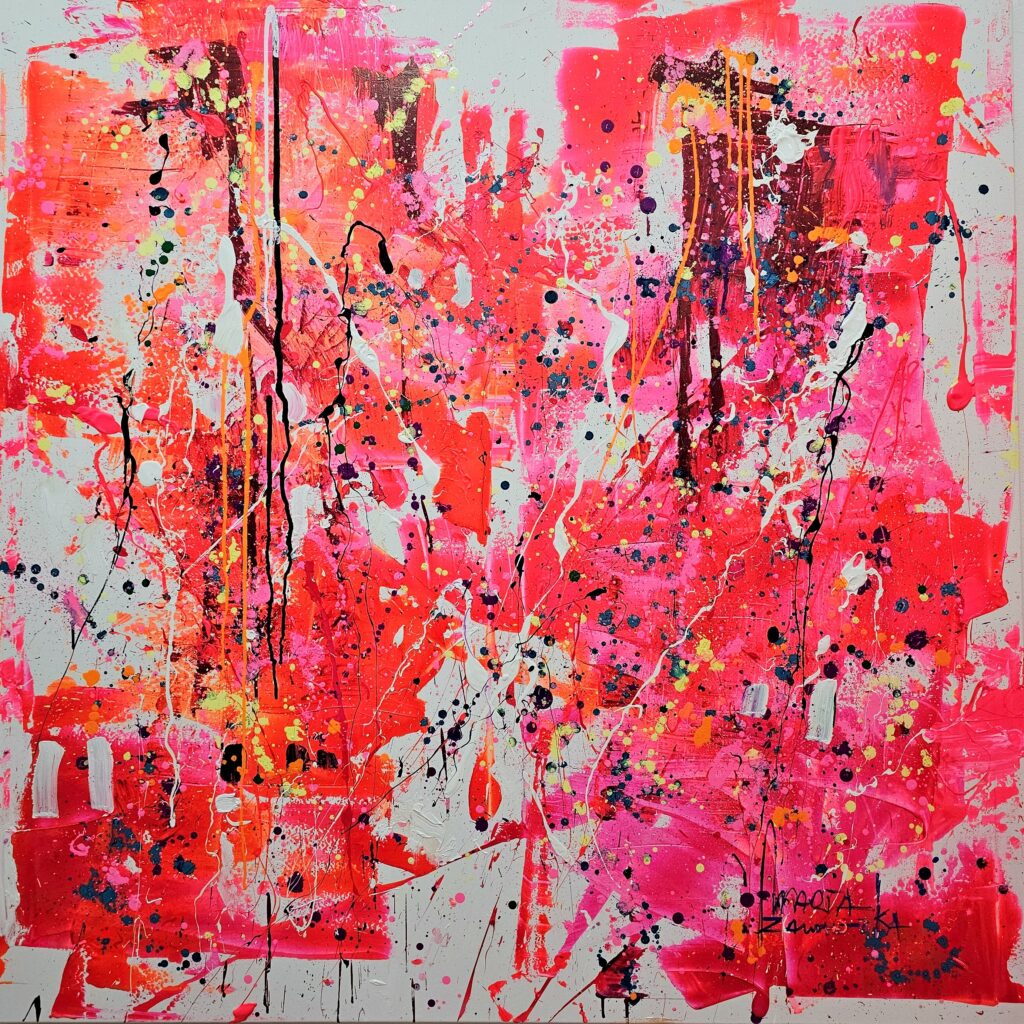 Marta Zawadzka e125 pink butterfly 130x130cm 2024